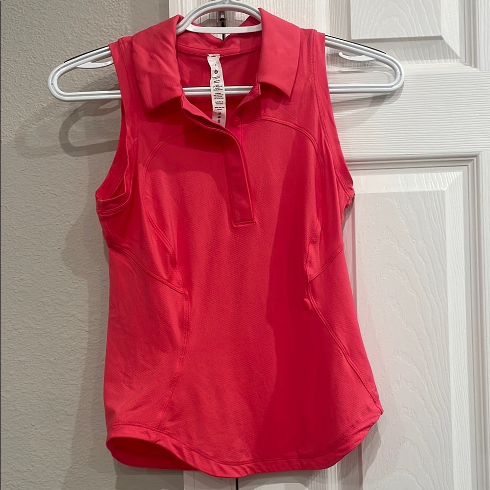 lululemon athletica Coral Sleeveless Polo Tank Top